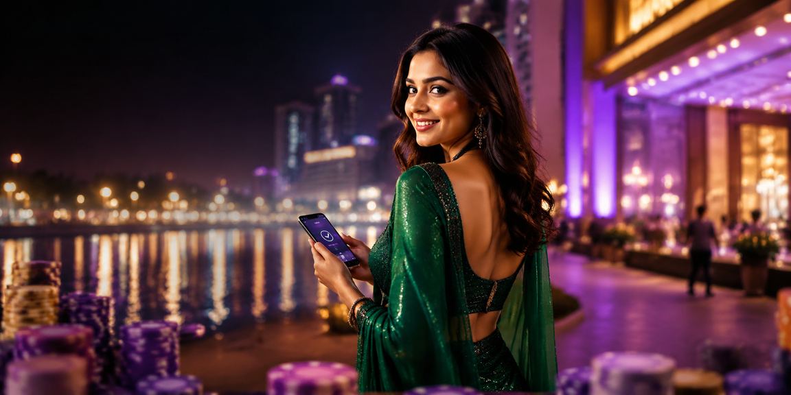 Modern Indian woman using mobile phone for safe online payments